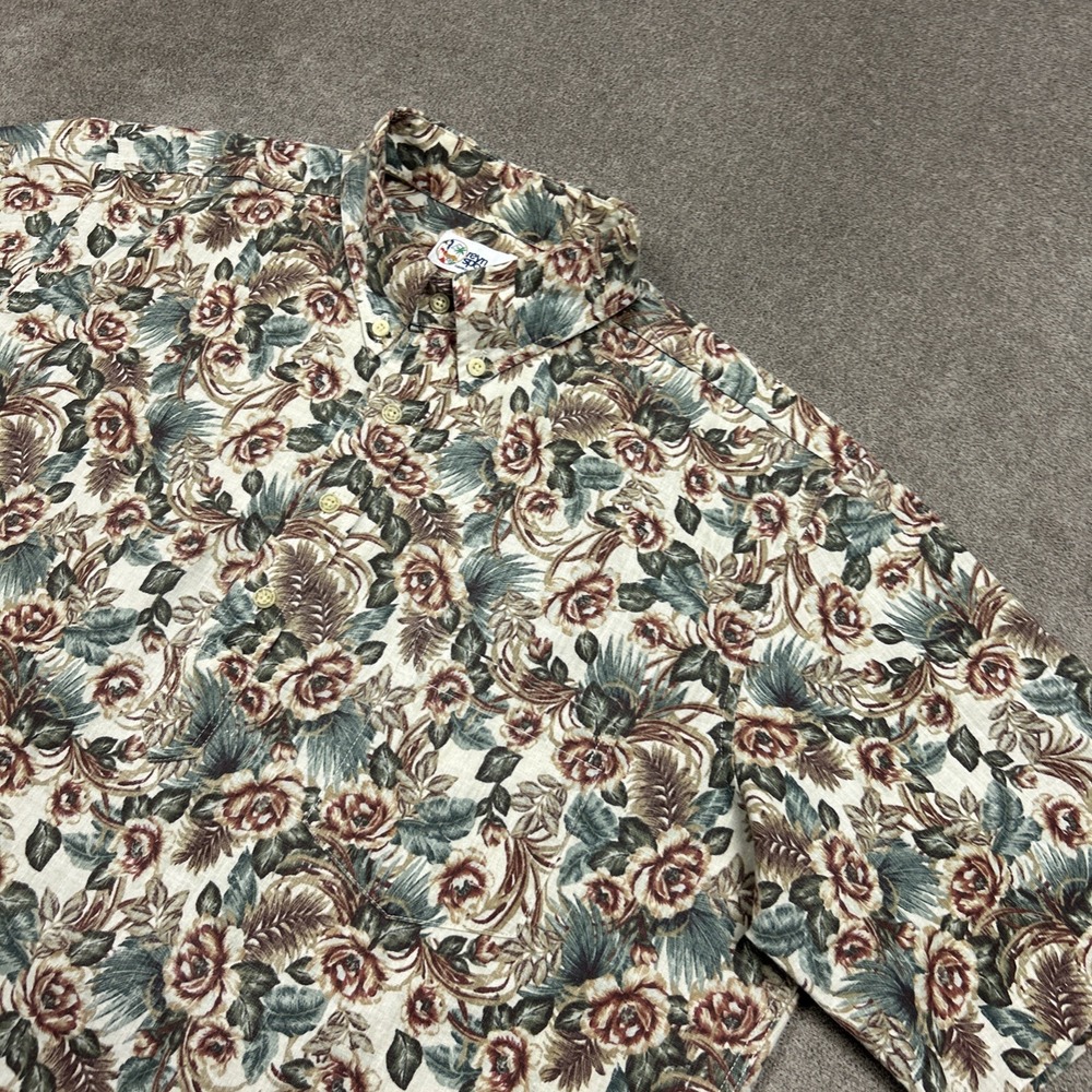 Reyn Spooner Shirt Mens Large Multicolor Floral Hawaiian Popover Casual Cotton
